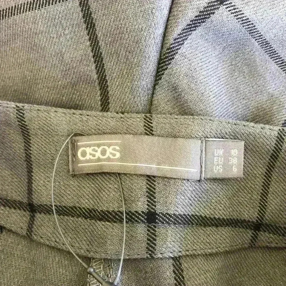 ASOS High Waist Gray Windowpane Shorts Size 6 - Picture 6 of 9